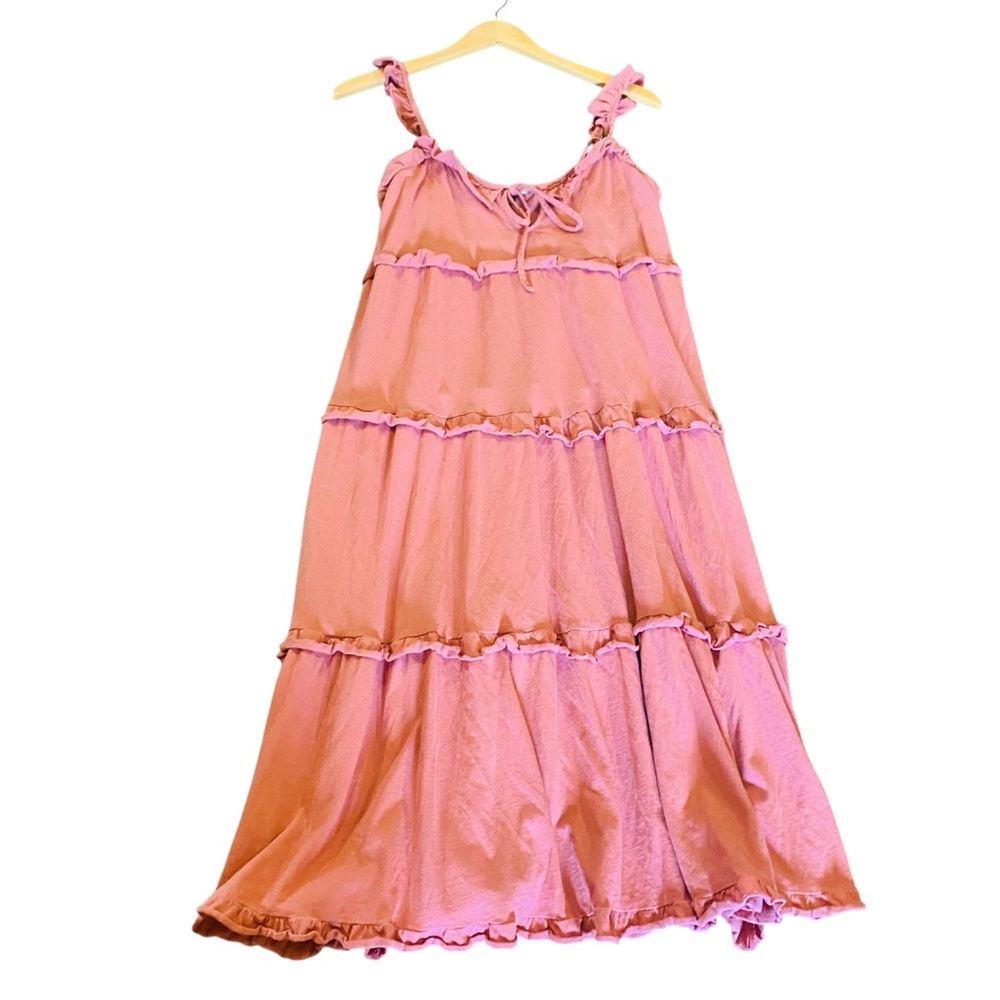 J. Crew Tiered Knit Midi Keyhole Dress Dusty Rose - Picture 4 of 9